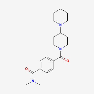 molecular formula C20H29N3O2 B7169588 N,N-dimethyl-4-(4-piperidin-1-ylpiperidine-1-carbonyl)benzamide 