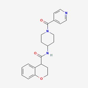 molecular formula C21H23N3O3 B7169602 N-[1-(pyridine-4-carbonyl)piperidin-4-yl]-3,4-dihydro-2H-chromene-4-carboxamide 