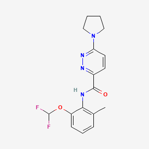molecular formula C17H18F2N4O2 B7169630 N-[2-(difluoromethoxy)-6-methylphenyl]-6-pyrrolidin-1-ylpyridazine-3-carboxamide 