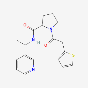 molecular formula C18H21N3O2S B7169661 N-(1-pyridin-3-ylethyl)-1-(2-thiophen-2-ylacetyl)pyrrolidine-2-carboxamide 