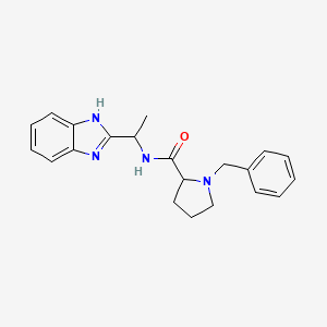 molecular formula C21H24N4O B7169678 N-[1-(1H-benzimidazol-2-yl)ethyl]-1-benzylpyrrolidine-2-carboxamide 