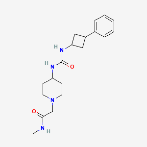 molecular formula C19H28N4O2 B7169732 N-methyl-2-[4-[(3-phenylcyclobutyl)carbamoylamino]piperidin-1-yl]acetamide 