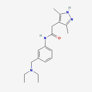 molecular formula C18H26N4O B7169746 N-[3-(diethylaminomethyl)phenyl]-2-(3,5-dimethyl-1H-pyrazol-4-yl)acetamide 