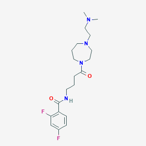 molecular formula C20H30F2N4O2 B7169780 N-[4-[4-[2-(dimethylamino)ethyl]-1,4-diazepan-1-yl]-4-oxobutyl]-2,4-difluorobenzamide 