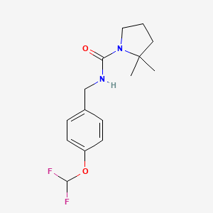 molecular formula C15H20F2N2O2 B7169823 N-[[4-(difluoromethoxy)phenyl]methyl]-2,2-dimethylpyrrolidine-1-carboxamide 
