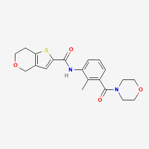 molecular formula C20H22N2O4S B7169869 N-[2-methyl-3-(morpholine-4-carbonyl)phenyl]-6,7-dihydro-4H-thieno[3,2-c]pyran-2-carboxamide 