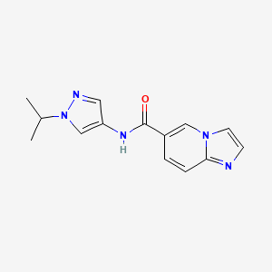 molecular formula C14H15N5O B7169883 N-(1-propan-2-ylpyrazol-4-yl)imidazo[1,2-a]pyridine-6-carboxamide 