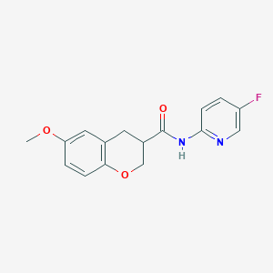 molecular formula C16H15FN2O3 B7169907 N-(5-fluoropyridin-2-yl)-6-methoxy-3,4-dihydro-2H-chromene-3-carboxamide 