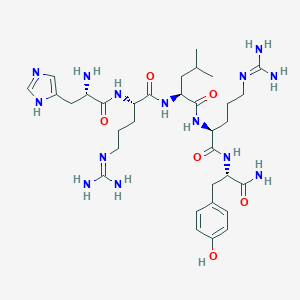 (2S)-N-[(2S)-1-[[(2S)-1-Amino-3-(4-hydroxyphenyl)-1-oxopropan-2-yl]amino]-5-(diaminomethylideneamino)-1-oxopentan-2-yl]-2-[[(2S)-2-[[(2S)-2-amino-3-(1H-imidazol-5-yl)propanoyl]amino]-5-(diaminomethylideneamino)pentanoyl]amino]-4-methylpentanamide