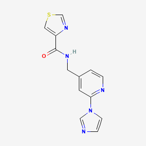 molecular formula C13H11N5OS B7170007 N-[(2-imidazol-1-ylpyridin-4-yl)methyl]-1,3-thiazole-4-carboxamide 