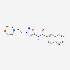 molecular formula C19H21N5O2 B7170057 N-[1-(2-morpholin-4-ylethyl)pyrazol-4-yl]quinoline-6-carboxamide 