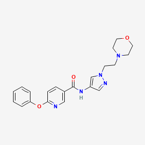 molecular formula C21H23N5O3 B7170071 N-[1-(2-morpholin-4-ylethyl)pyrazol-4-yl]-6-phenoxypyridine-3-carboxamide 