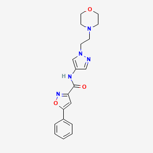 molecular formula C19H21N5O3 B7170113 N-[1-(2-morpholin-4-ylethyl)pyrazol-4-yl]-5-phenyl-1,2-oxazole-3-carboxamide 