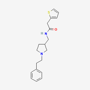 molecular formula C19H24N2OS B7170236 N-[[1-(2-phenylethyl)pyrrolidin-3-yl]methyl]-2-thiophen-2-ylacetamide 