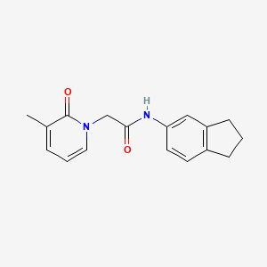 molecular formula C17H18N2O2 B7170282 N-(2,3-dihydro-1H-inden-5-yl)-2-(3-methyl-2-oxopyridin-1-yl)acetamide 