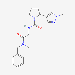 molecular formula C19H25N5O2 B7170320 N-[2-[benzyl(methyl)amino]-2-oxoethyl]-2-(1-methylpyrazol-4-yl)pyrrolidine-1-carboxamide 