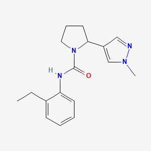 molecular formula C17H22N4O B7170360 N-(2-ethylphenyl)-2-(1-methylpyrazol-4-yl)pyrrolidine-1-carboxamide 