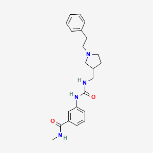 molecular formula C22H28N4O2 B7170366 N-methyl-3-[[1-(2-phenylethyl)pyrrolidin-3-yl]methylcarbamoylamino]benzamide 
