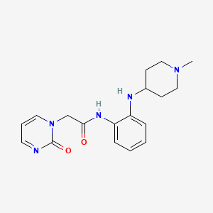 molecular formula C18H23N5O2 B7170377 N-[2-[(1-methylpiperidin-4-yl)amino]phenyl]-2-(2-oxopyrimidin-1-yl)acetamide 