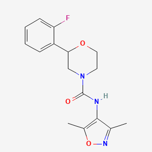 molecular formula C16H18FN3O3 B7170431 N-(3,5-dimethyl-1,2-oxazol-4-yl)-2-(2-fluorophenyl)morpholine-4-carboxamide 