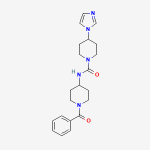 molecular formula C21H27N5O2 B7170472 N-(1-benzoylpiperidin-4-yl)-4-imidazol-1-ylpiperidine-1-carboxamide 