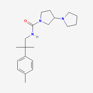 molecular formula C20H31N3O B7170540 N-[2-methyl-2-(4-methylphenyl)propyl]-3-pyrrolidin-1-ylpyrrolidine-1-carboxamide 