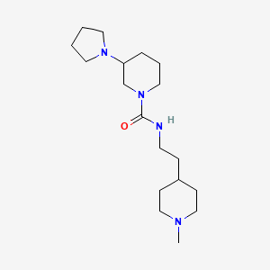 molecular formula C18H34N4O B7170544 N-[2-(1-methylpiperidin-4-yl)ethyl]-3-pyrrolidin-1-ylpiperidine-1-carboxamide 