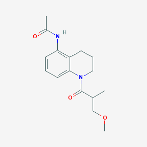 molecular formula C16H22N2O3 B7170567 N-[1-(3-methoxy-2-methylpropanoyl)-3,4-dihydro-2H-quinolin-5-yl]acetamide 