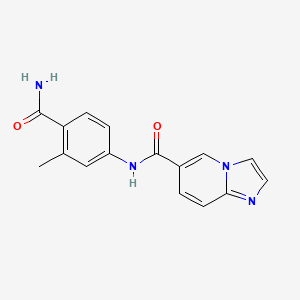 molecular formula C16H14N4O2 B7170578 N-(4-carbamoyl-3-methylphenyl)imidazo[1,2-a]pyridine-6-carboxamide 