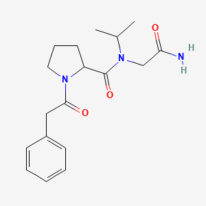 molecular formula C18H25N3O3 B7170618 N-(2-amino-2-oxoethyl)-1-(2-phenylacetyl)-N-propan-2-ylpyrrolidine-2-carboxamide 