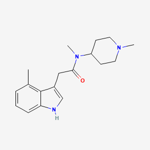 molecular formula C18H25N3O B7170625 N-methyl-2-(4-methyl-1H-indol-3-yl)-N-(1-methylpiperidin-4-yl)acetamide 