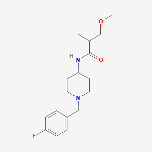 molecular formula C17H25FN2O2 B7170633 N-[1-[(4-fluorophenyl)methyl]piperidin-4-yl]-3-methoxy-2-methylpropanamide 