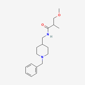 molecular formula C18H28N2O2 B7170659 N-[(1-benzylpiperidin-4-yl)methyl]-3-methoxy-2-methylpropanamide 