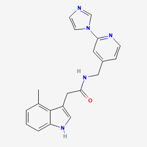 molecular formula C20H19N5O B7170671 N-[(2-imidazol-1-ylpyridin-4-yl)methyl]-2-(4-methyl-1H-indol-3-yl)acetamide 