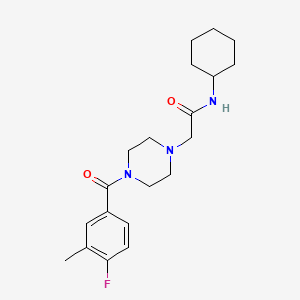 molecular formula C20H28FN3O2 B7170678 N-cyclohexyl-2-[4-(4-fluoro-3-methylbenzoyl)piperazin-1-yl]acetamide 