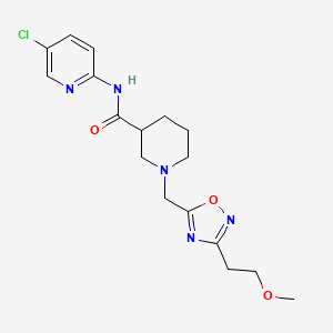 molecular formula C17H22ClN5O3 B7170710 N-(5-chloropyridin-2-yl)-1-[[3-(2-methoxyethyl)-1,2,4-oxadiazol-5-yl]methyl]piperidine-3-carboxamide 