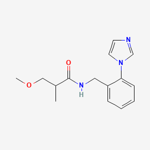 molecular formula C15H19N3O2 B7170761 N-[(2-imidazol-1-ylphenyl)methyl]-3-methoxy-2-methylpropanamide 
