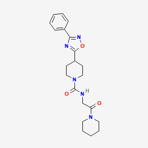 molecular formula C21H27N5O3 B7170796 N-(2-oxo-2-piperidin-1-ylethyl)-4-(3-phenyl-1,2,4-oxadiazol-5-yl)piperidine-1-carboxamide 