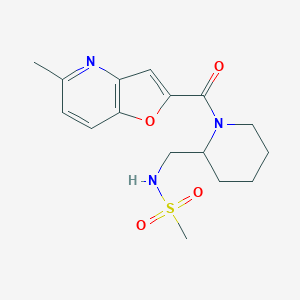 molecular formula C16H21N3O4S B7170803 N-[[1-(5-methylfuro[3,2-b]pyridine-2-carbonyl)piperidin-2-yl]methyl]methanesulfonamide 