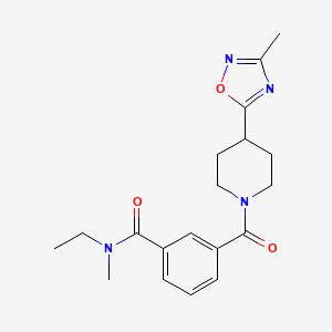 molecular formula C19H24N4O3 B7170849 N-ethyl-N-methyl-3-[4-(3-methyl-1,2,4-oxadiazol-5-yl)piperidine-1-carbonyl]benzamide 