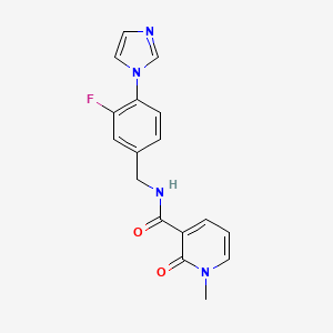 molecular formula C17H15FN4O2 B7170972 N-[(3-fluoro-4-imidazol-1-ylphenyl)methyl]-1-methyl-2-oxopyridine-3-carboxamide 