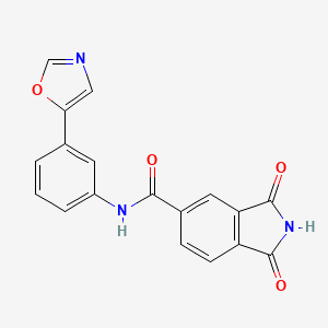 molecular formula C18H11N3O4 B7170986 N-[3-(1,3-oxazol-5-yl)phenyl]-1,3-dioxoisoindole-5-carboxamide 