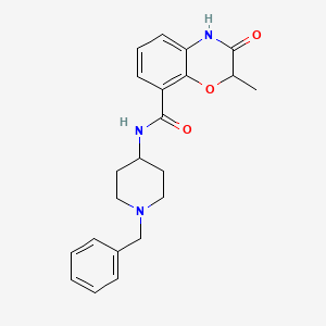 molecular formula C22H25N3O3 B7171014 N-(1-benzylpiperidin-4-yl)-2-methyl-3-oxo-4H-1,4-benzoxazine-8-carboxamide 