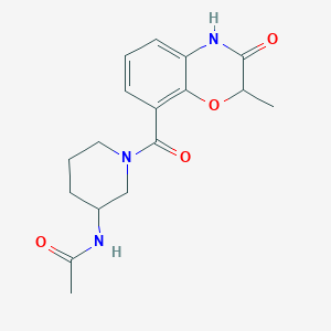 molecular formula C17H21N3O4 B7171101 N-[1-(2-methyl-3-oxo-4H-1,4-benzoxazine-8-carbonyl)piperidin-3-yl]acetamide 