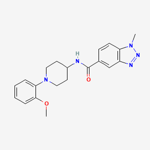 molecular formula C20H23N5O2 B7171183 N-[1-(2-methoxyphenyl)piperidin-4-yl]-1-methylbenzotriazole-5-carboxamide 