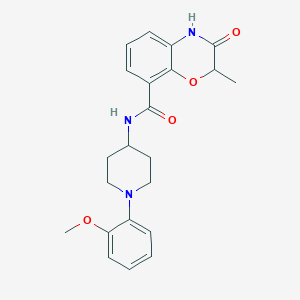 molecular formula C22H25N3O4 B7171198 N-[1-(2-methoxyphenyl)piperidin-4-yl]-2-methyl-3-oxo-4H-1,4-benzoxazine-8-carboxamide 
