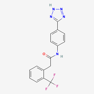 molecular formula C16H12F3N5O B7171213 N-[4-(2H-tetrazol-5-yl)phenyl]-2-[2-(trifluoromethyl)phenyl]acetamide 