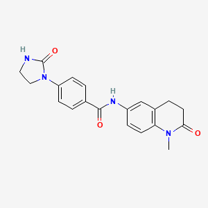 molecular formula C20H20N4O3 B7171341 N-(1-methyl-2-oxo-3,4-dihydroquinolin-6-yl)-4-(2-oxoimidazolidin-1-yl)benzamide 