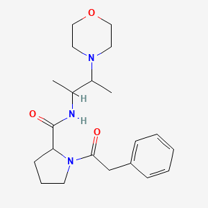 molecular formula C21H31N3O3 B7171379 N-(3-morpholin-4-ylbutan-2-yl)-1-(2-phenylacetyl)pyrrolidine-2-carboxamide 