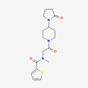 molecular formula C17H23N3O3S B7171427 N-methyl-N-[2-oxo-2-[4-(2-oxopyrrolidin-1-yl)piperidin-1-yl]ethyl]thiophene-2-carboxamide 